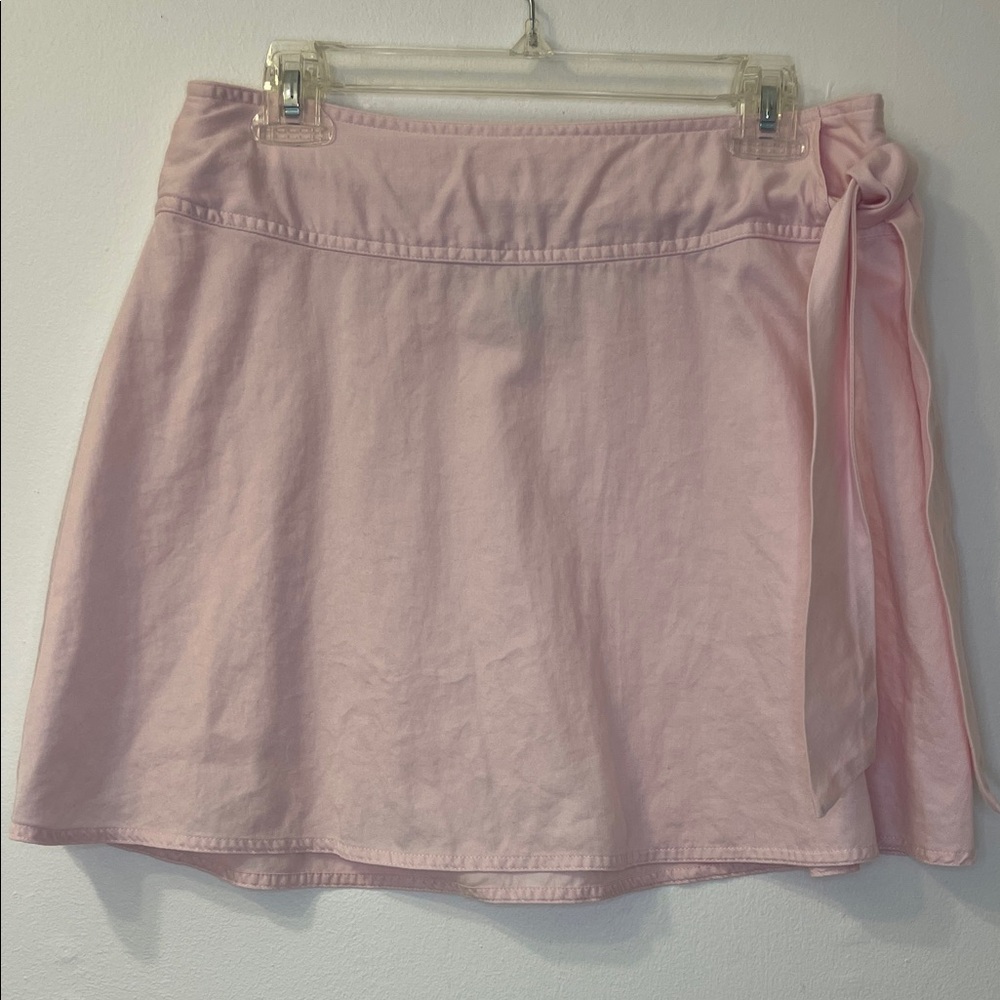 Old Navy Light Pink Tie-Detail A-Line Skirt size 6 Waist 15.5”
